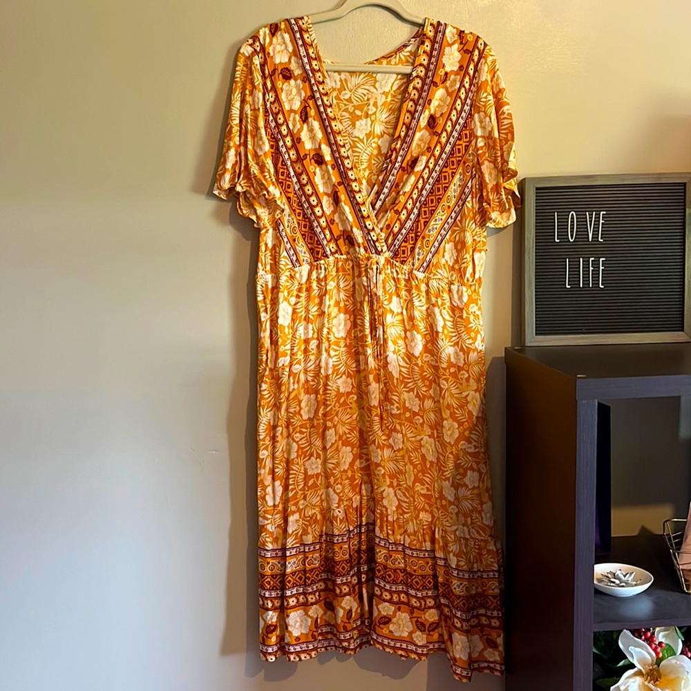 Yellow floral dress